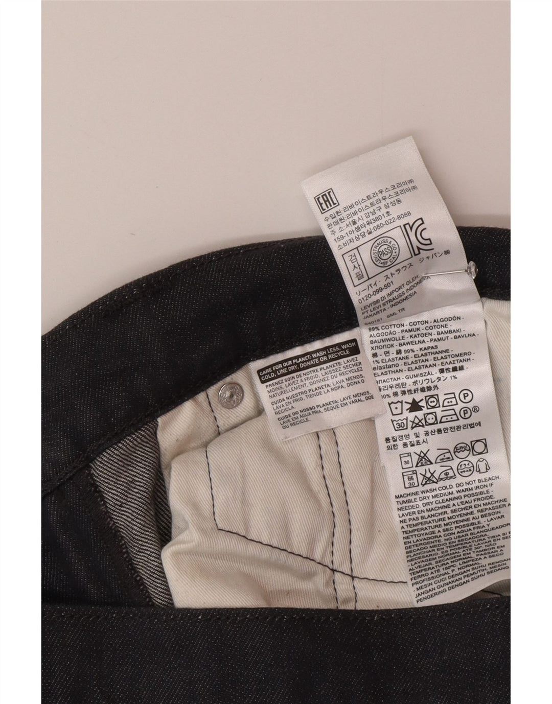 Męskie jeansy Levi's 511 Slim W34 L32 Szara bawełna