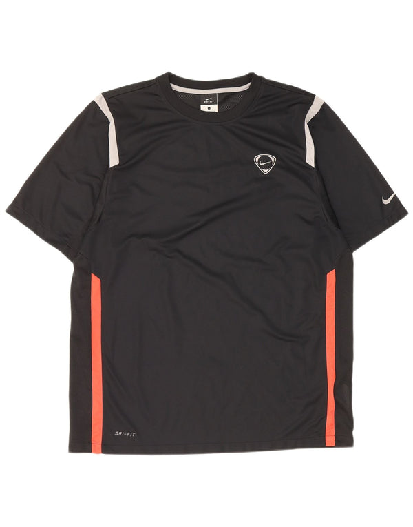 T-shirt męski Nike Dri Fit Top UK 42/44, duży czarny poliester z blokami kolorów