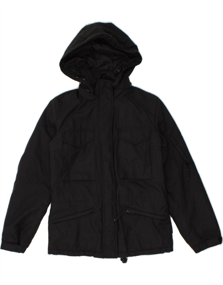 CANADIAN Womens Hooded Windbreaker Jacket IT 42 Medium Black Polyamide Vintage Canadian and Second-Hand Canadian from Messina Hembry 