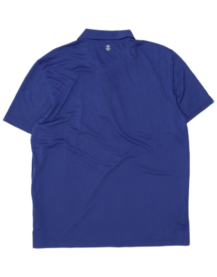 Męska koszulka polo Izod XL, niebieska kratka, poliester