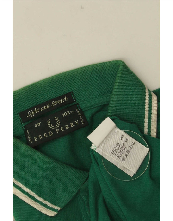Męska lekka i elastyczna koszulka polo Fred Perry, mała, zielona bawełna