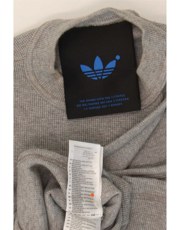 Damskie body Adidas na jedno ramię UK 10, małe, szare, bawełniane