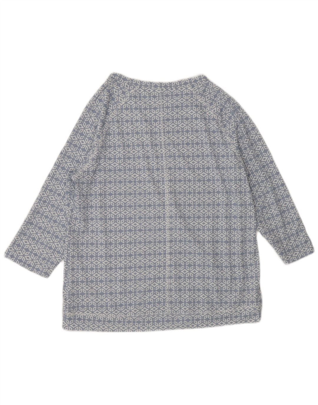 MARKS & SPENCER Damski top z rękawem 3/4, UK 12, średni niebieski geometryczny