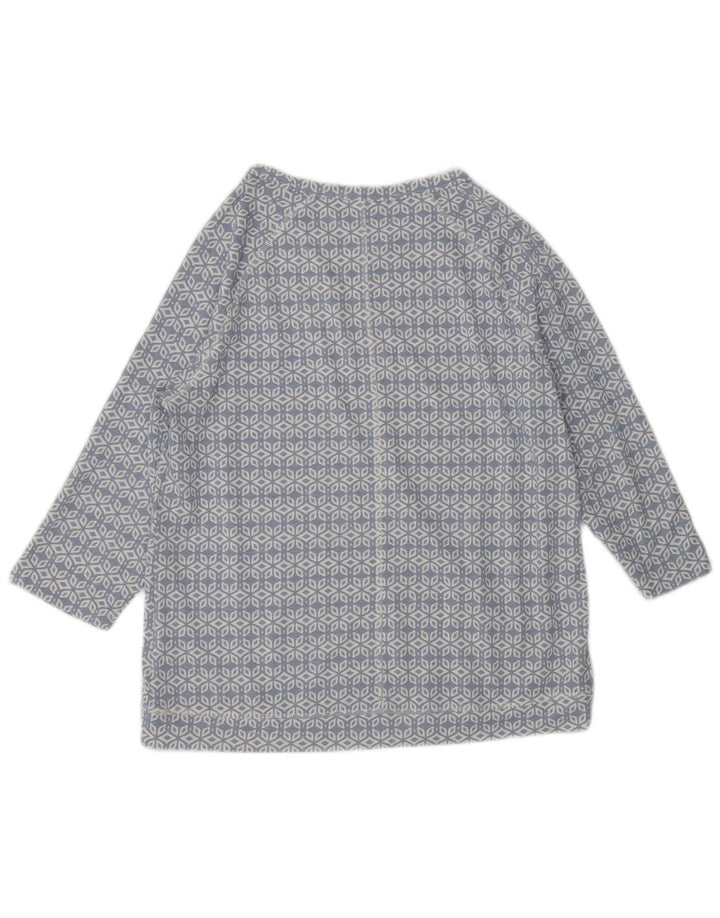 MARKS & SPENCER Damski top z rękawem 3/4, UK 12, średni niebieski geometryczny