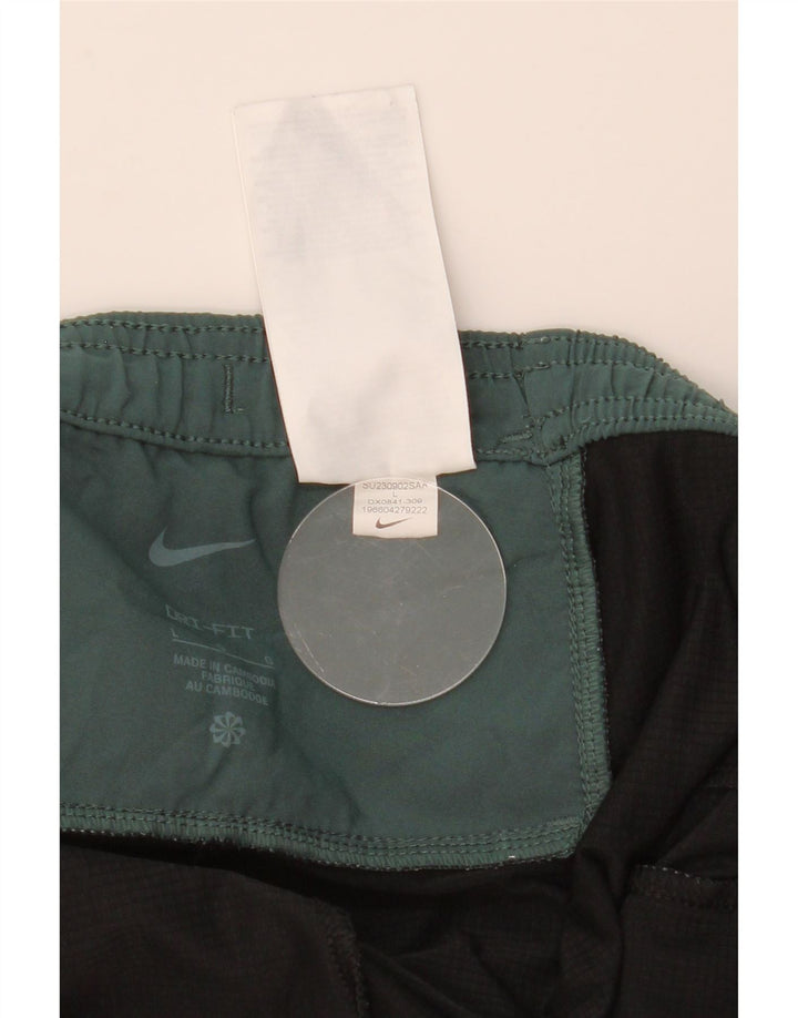 Męskie spodenki sportowe Nike Dri Fit, duże, zielone, poliestrowe bloki kolorów