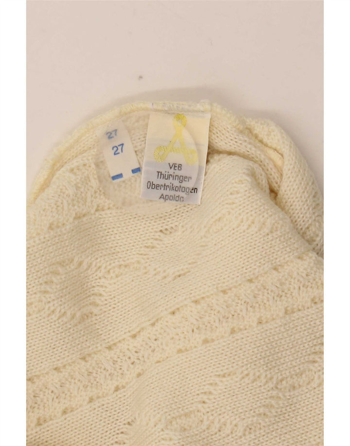 Vintage męski sweter z okrągłym dekoltem, mały beż