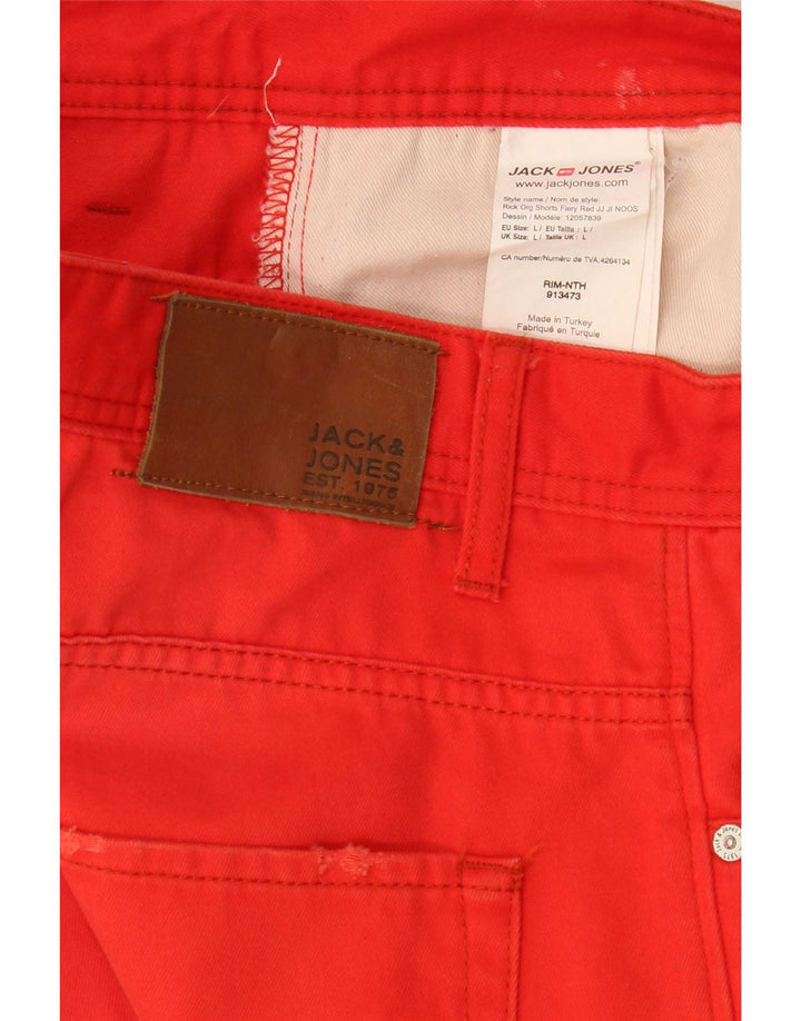 Męskie spodenki jeansowe Jack & Jones, duże, W34, czerwone, bawełniane
