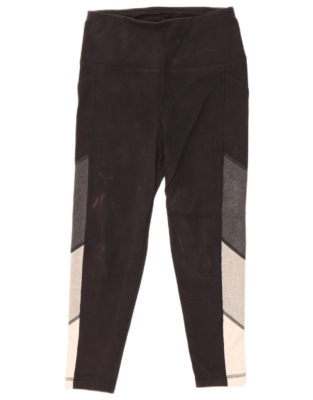 Legginsy damskie REEBOK UK 10, małe, czarne, bawełniane z blokami kolorów