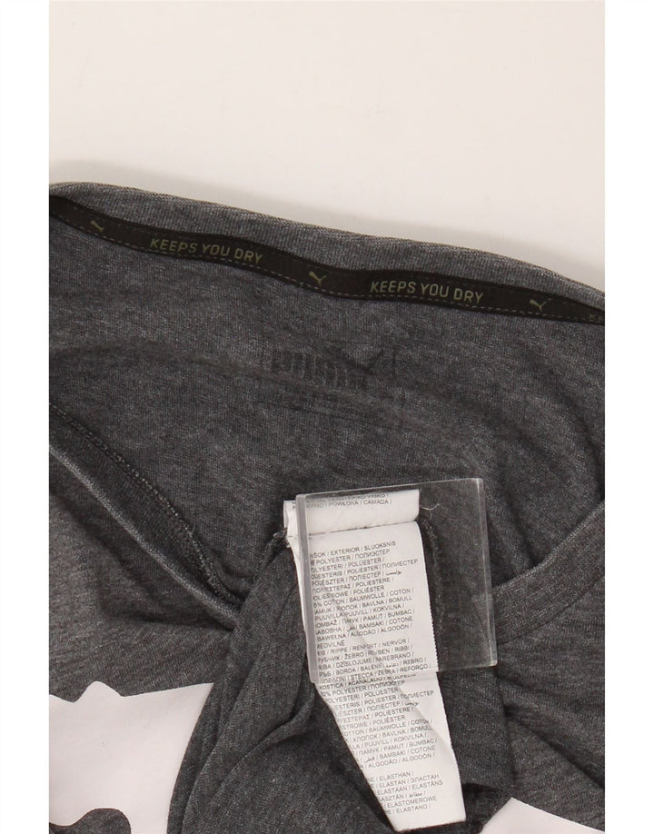 Męska koszulka z grafiką Puma XL, szary poliester