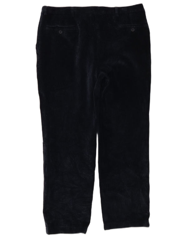 BIANCHI Męskie proste sztruksowe spodnie IT 52 XL W34 L27 Granatowa bawełna