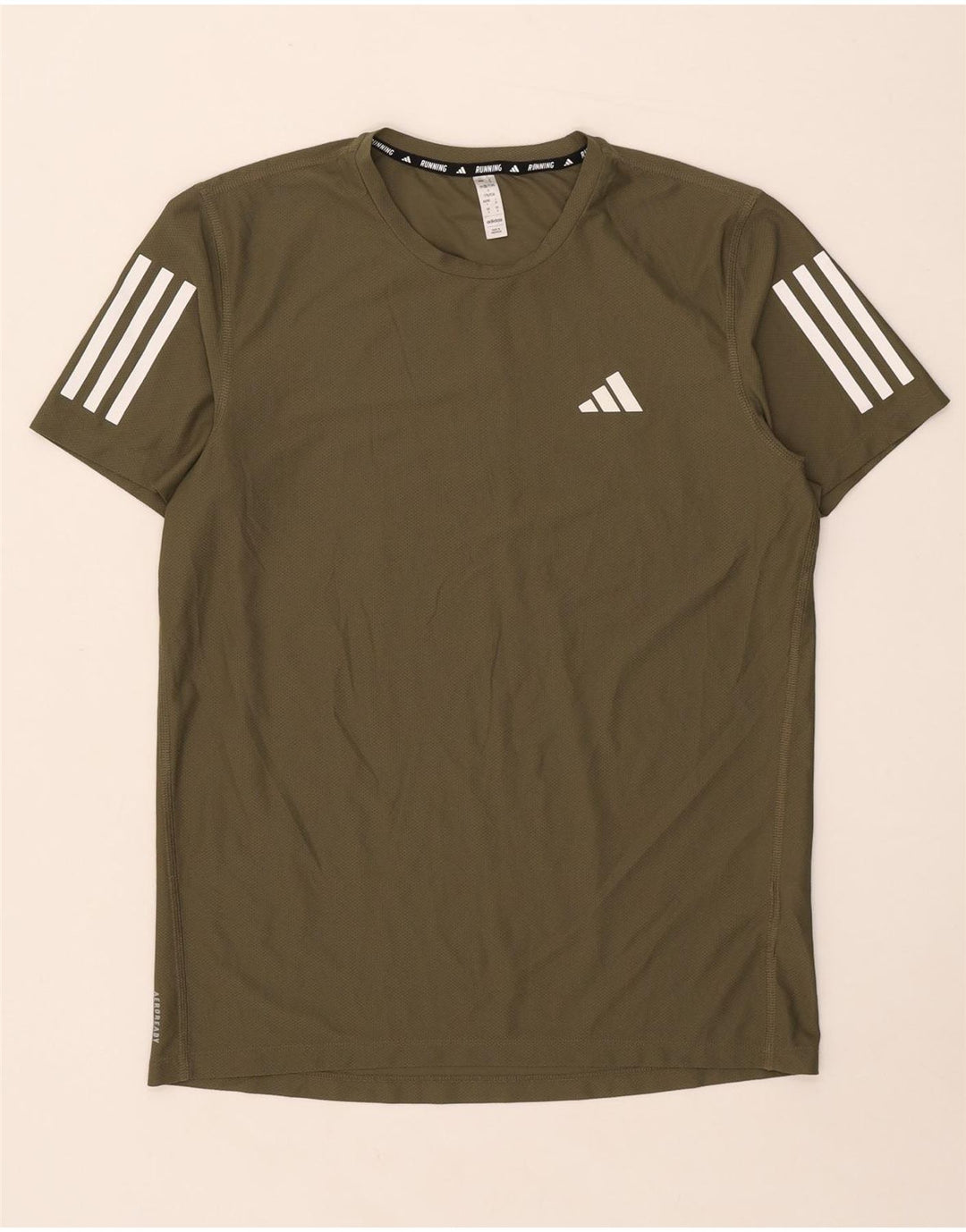 Adidas Męski T-shirt Top Mały Khaki Poliester
