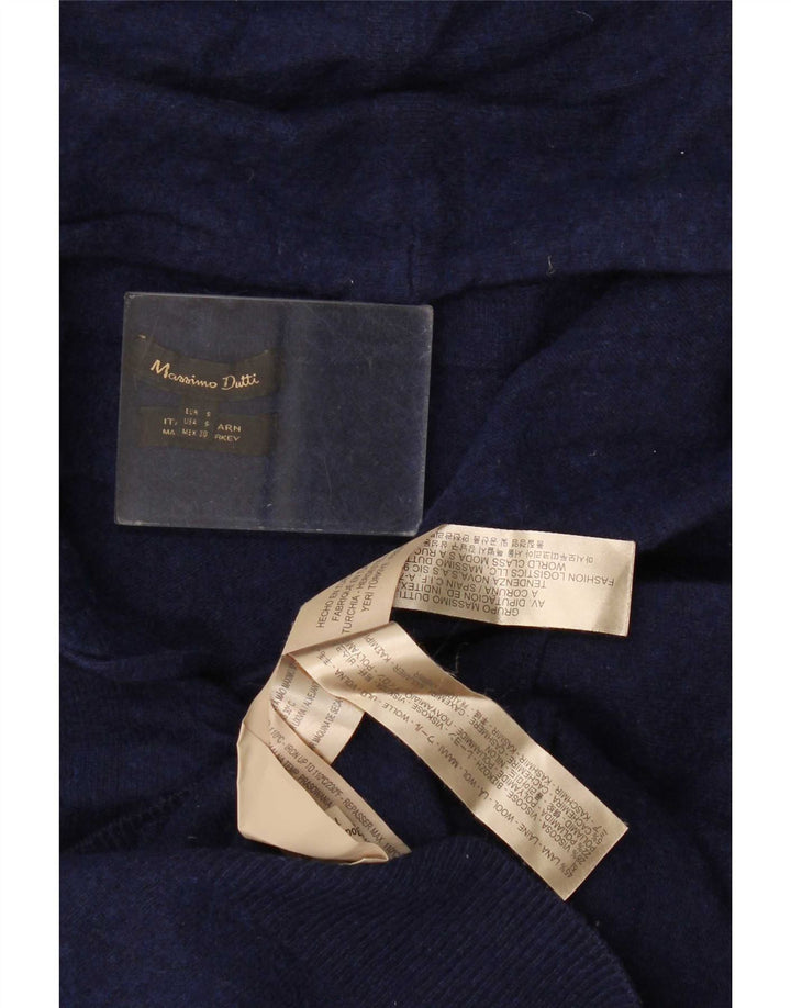 Damski sweter z kapturem Massimo Dutti UK 10, mały, granatowy, wełniany