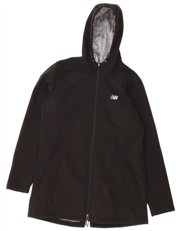 Damska kurtka New Balance Sherpa Parka z kapturem UK 16, duża, czarna, poliestrowa