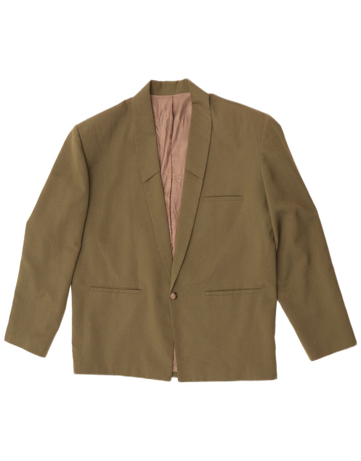 Vintage męska marynarka zapinana na 1 guzik UK 38, średni khaki, poliester