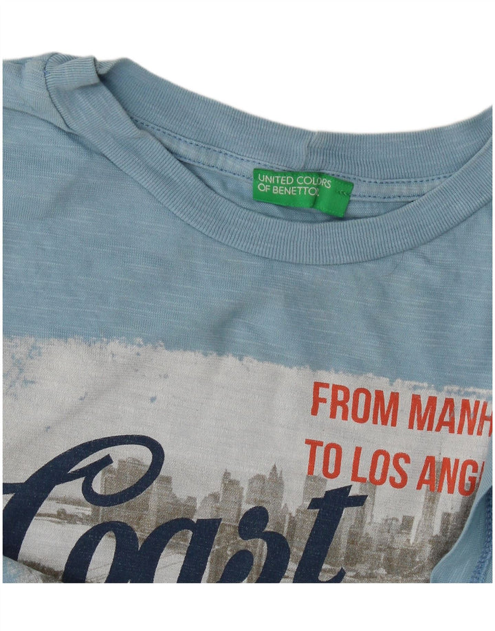 Damska koszulka graficzna Benetton Top UK 14 Medium Blue