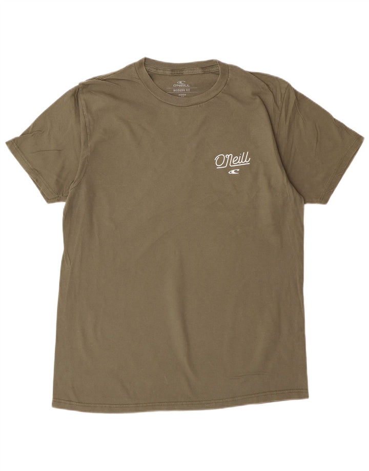 Męska koszulka O'Neill z grafiką o nowoczesnym kroju, średnia, zielona bawełna
