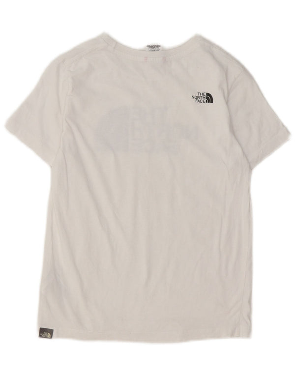 Chłopięcy T-shirt z grafiką The North Face na 11-12 lat, duży, biały, bawełniany