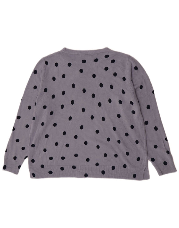 Marks & Spencer Damski sweter z dekoltem w łódkę, UK 22 3XL, niebieski w kropki
