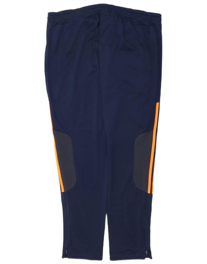Męskie spodnie dresowe Adidas 2XL Granatowy poliester z blokami kolorów
