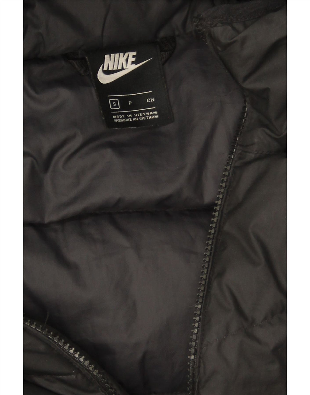 Męski ocieplany płaszcz z kapturem i kapturem Nike UK 36, mały, czarny poliester