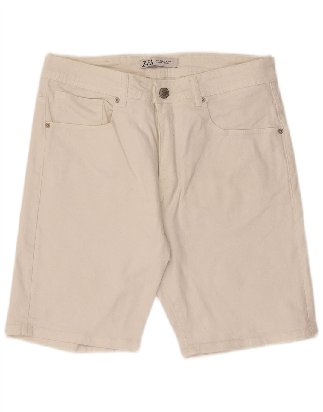 Męskie spodenki jeansowe Zara EU 42 Large W32 Biała bawełna