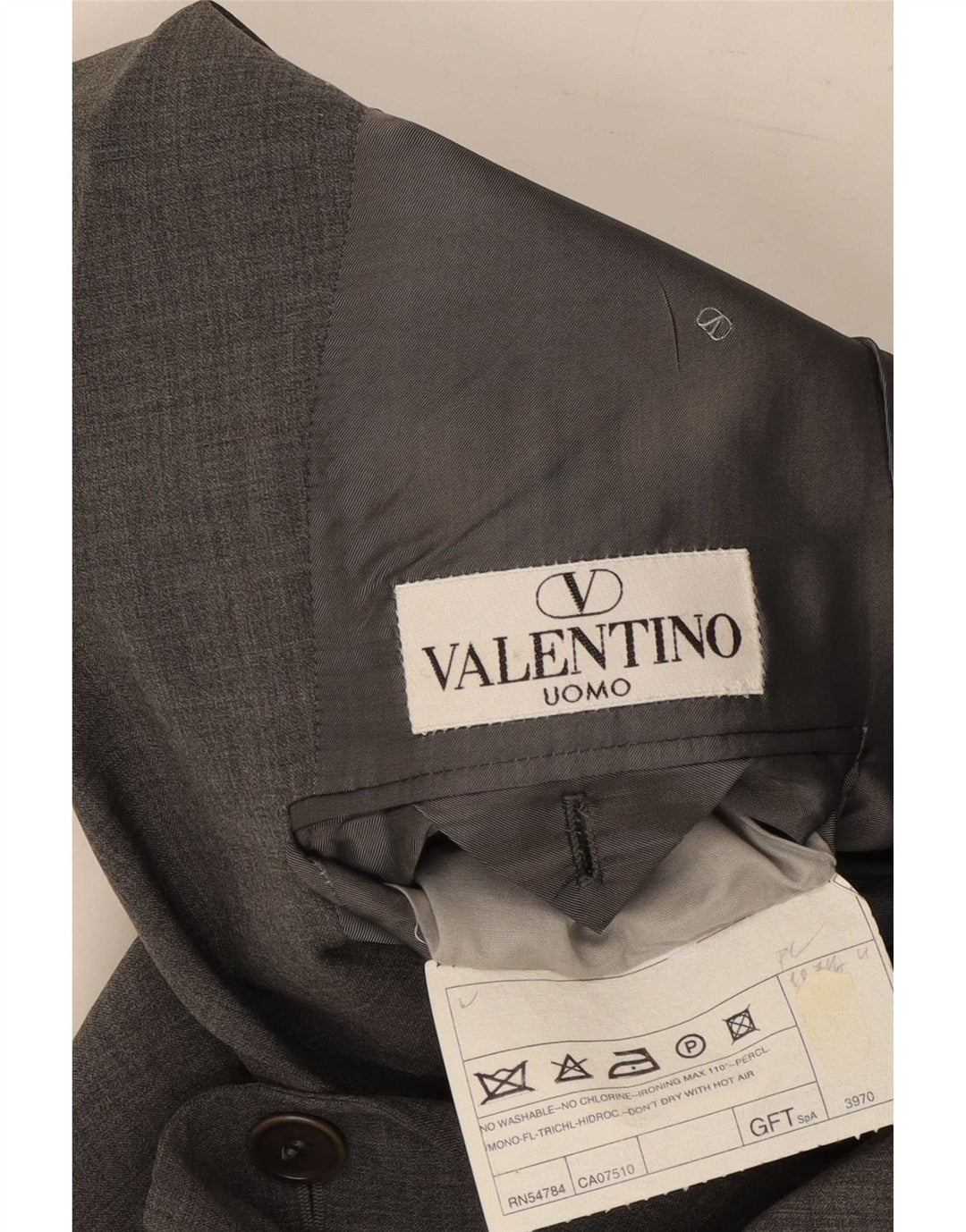 Valentino męski 2-częściowy garnitur z 3 guzikami IT 48 Medium W30 L31 Szara wełna