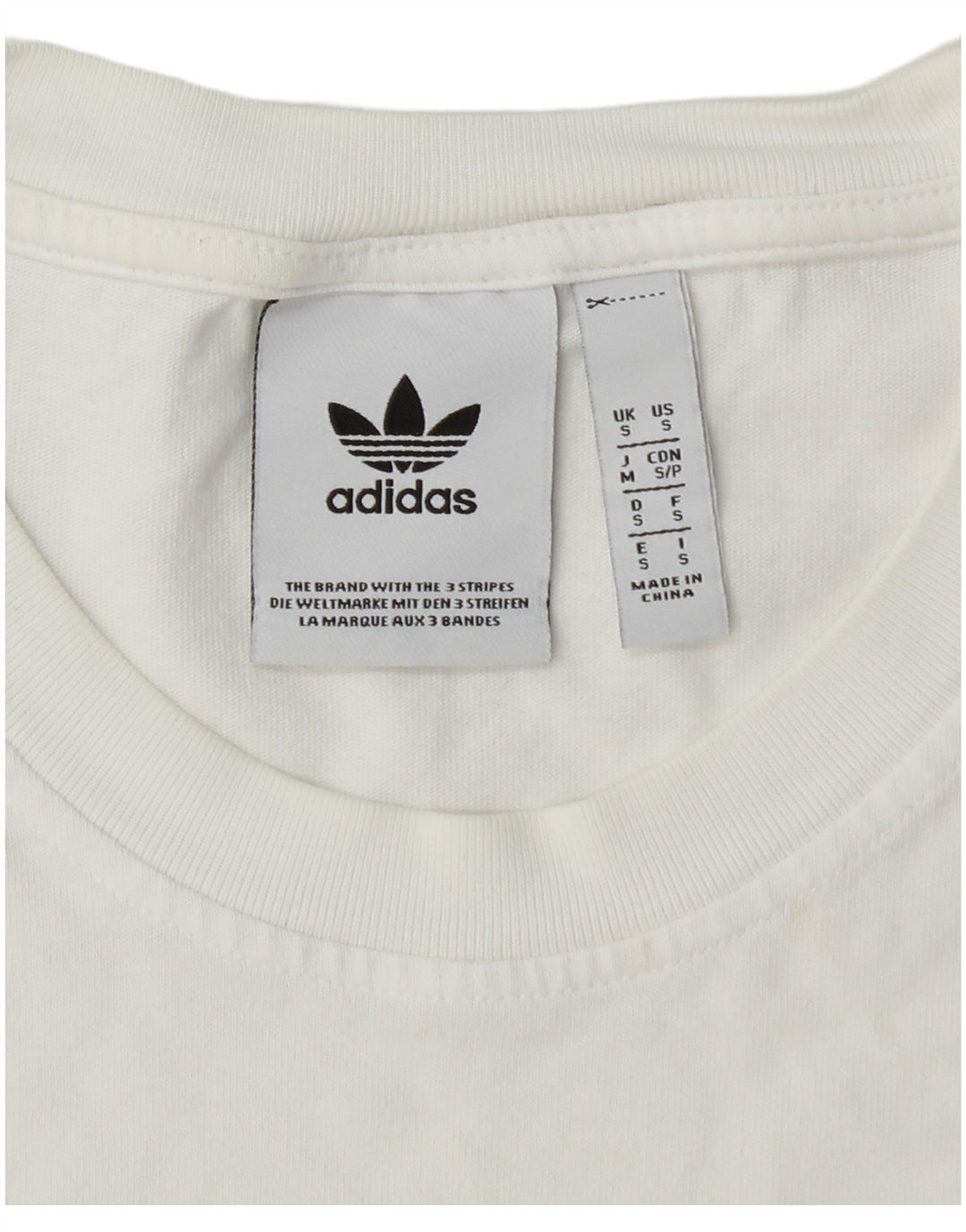 Męski T-shirt z grafiką ADIDAS, mały, biały