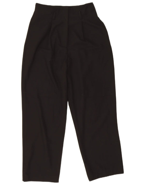 Zara Damskie spodnie typu casual z wysokim stanem, małe, W26 L25, czarny poliester