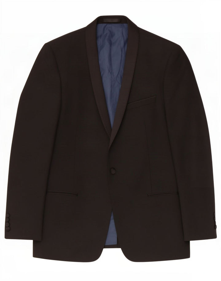 Marks & Spencer Męska marynarka slim fit zapinana na 1 guzik, UK 40, średnia czarna