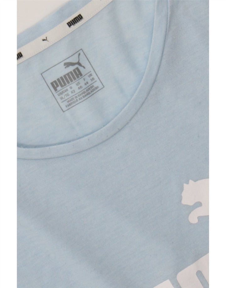 PUMA Womens Graphic T-Shirt Top UK 16 Large  Blue Vintage Puma and Second-Hand Puma from Messina Hembry 