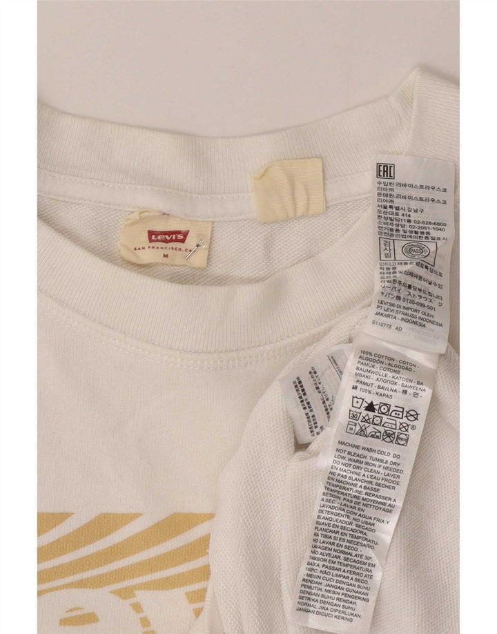 Damska bluza Levi's z grafiką oversize, UK 14, średnia biała bawełna