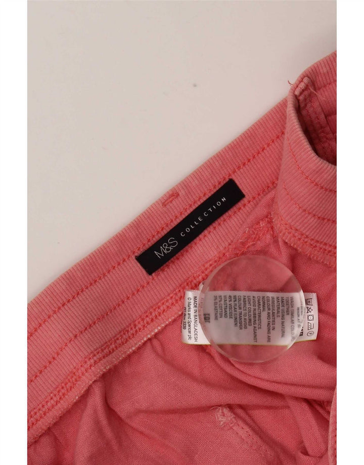 Marks & Spencer Szorty damskie UK 14 duże W34 różowe lniane
