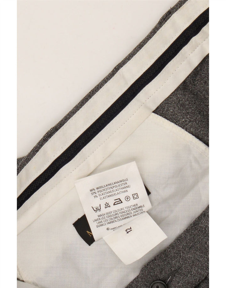 Marks & Spencer Męskie spodnie garniturowe St. Michael W40 L29 Szara wełna