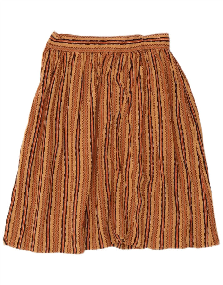 Vintage damska plisowana spódnica IT 44 Medium W26 brązowa geometryczna aztec