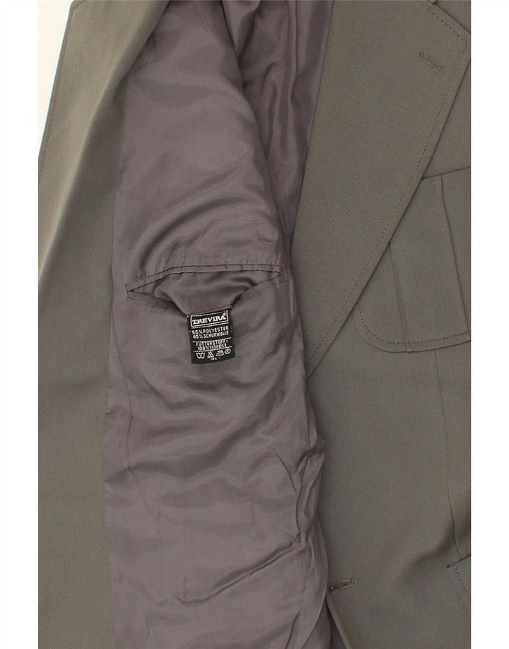 TREVIRA Mens 2 Button Blazer Jacket UK 38 Medium Grey Polyester Vintage Trevira and Second-Hand Trevira from Messina Hembry 