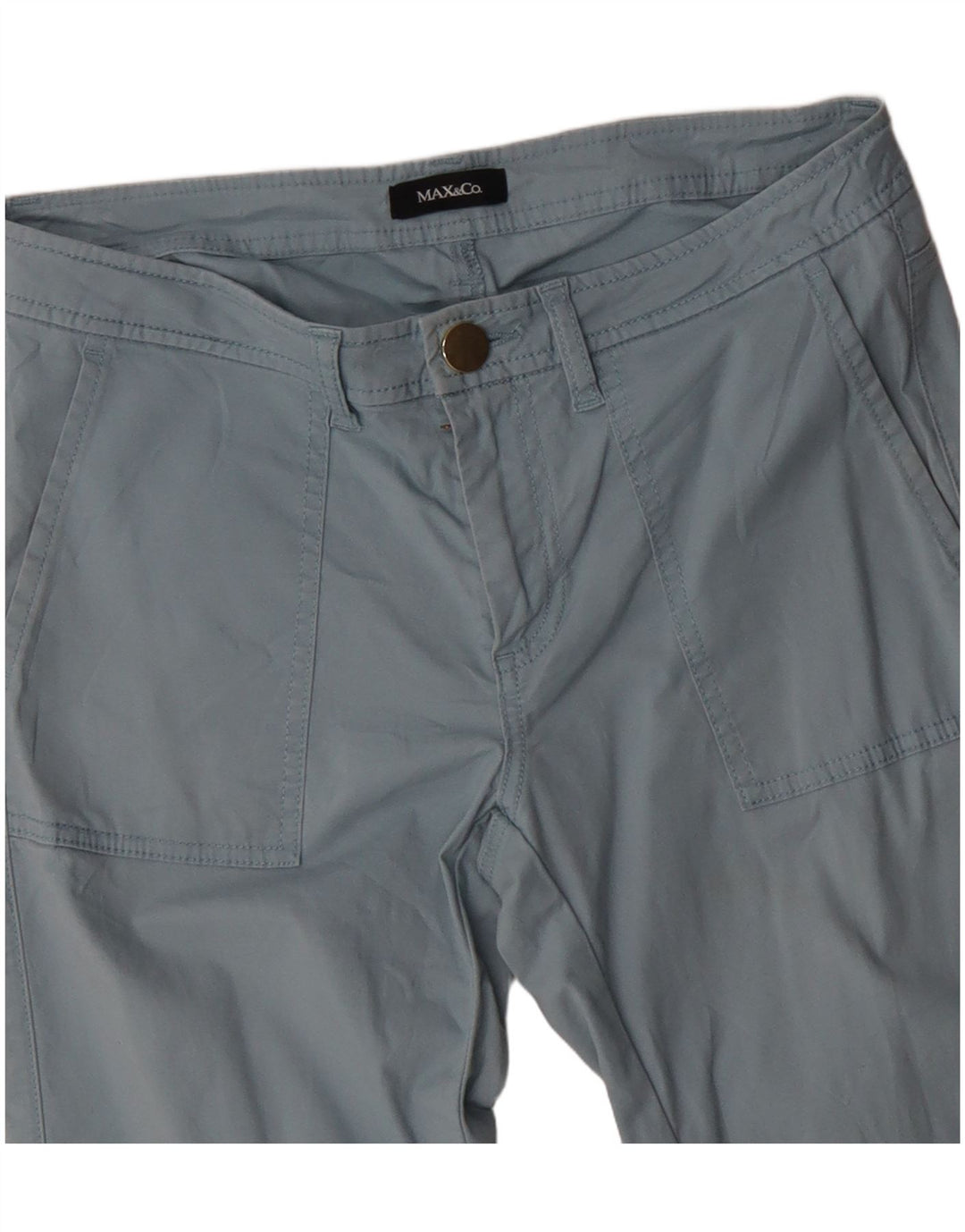 Proste spodnie chino damskie MAX & CO. W30 L26 Niebieskie