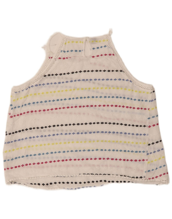 Damski top Superdry Crop Halter UK 10 Small White Striped Wiskoza