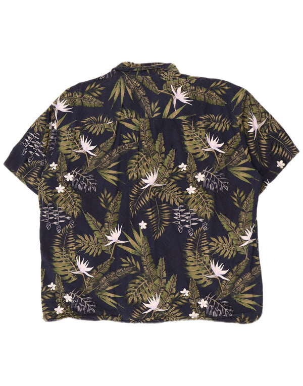 Koszula męska z krótkim rękawem Jack & Jones, 2XL, granatowa, bawełniana w kwiaty