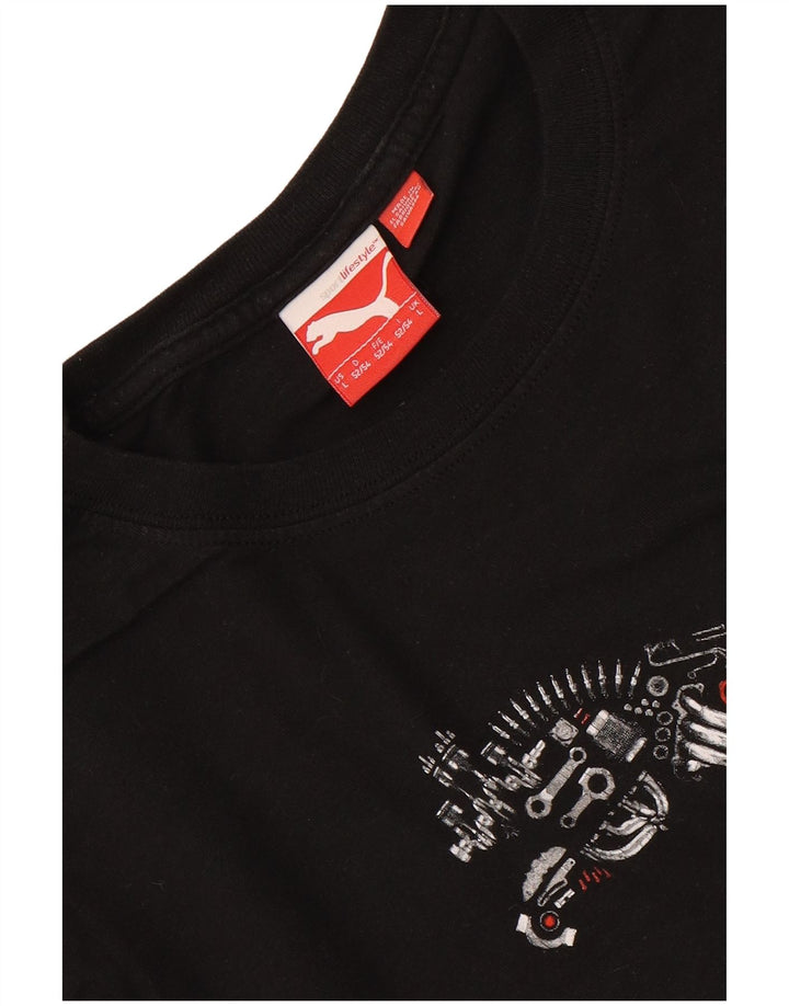 Męski T-shirt z grafiką Puma, duży, czarny