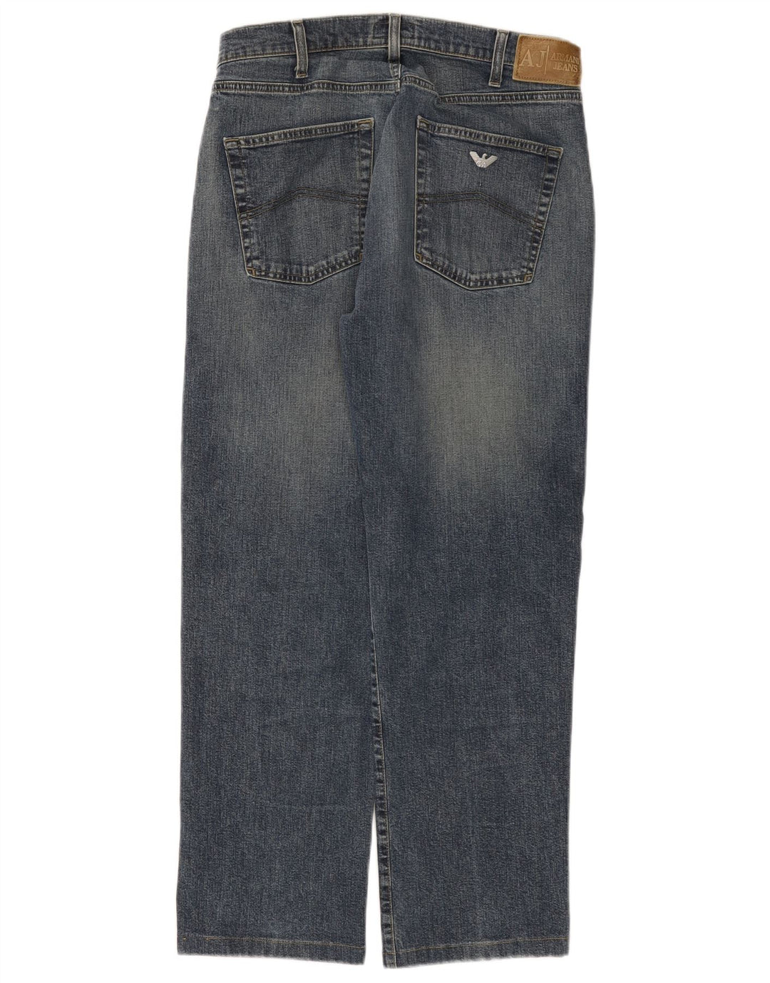 Armani Mens Straight Jeans W32 L27 Navy Blue Cotton