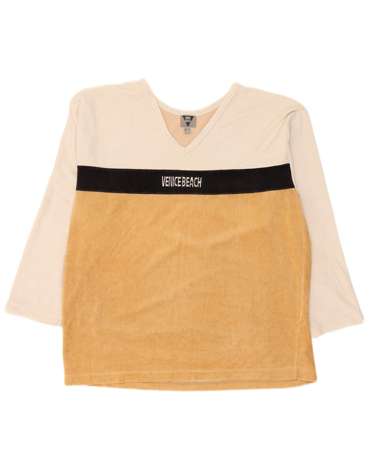 Męski top graficzny Venice Beach z długim rękawem, XL, w kolorze żółtym
