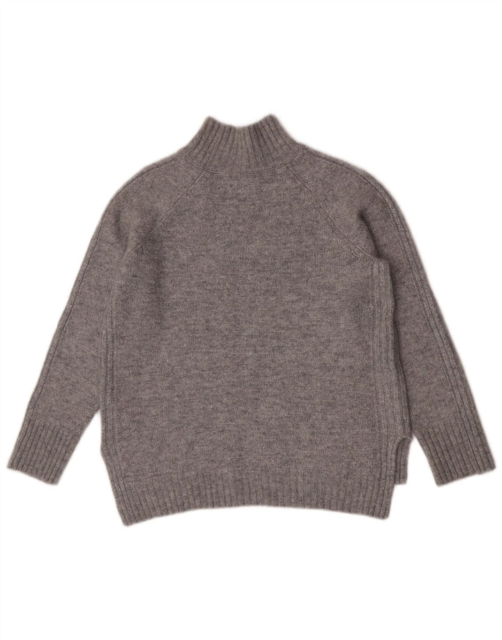 Sweter damski Massimo Dutti z golfem UK 16, duży, szary poliamid