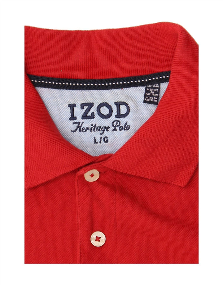 IZOD Mens Polo Shirt Large Red Cotton Vintage Izod and Second-Hand Izod from Messina Hembry 