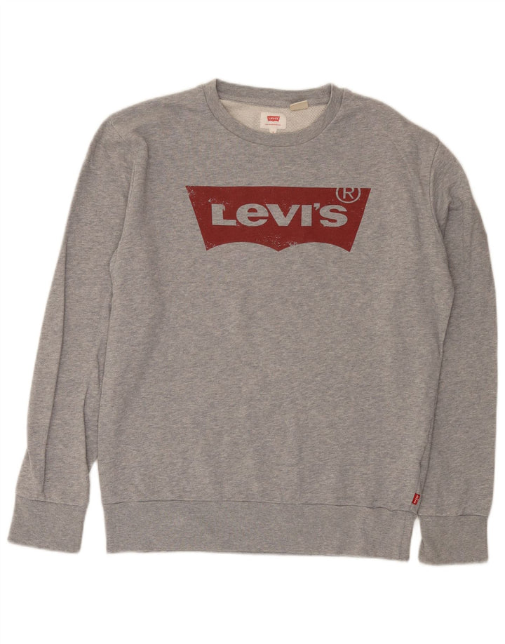 Męska bluza z grafiką Levi's, mała, szara, bawełniana