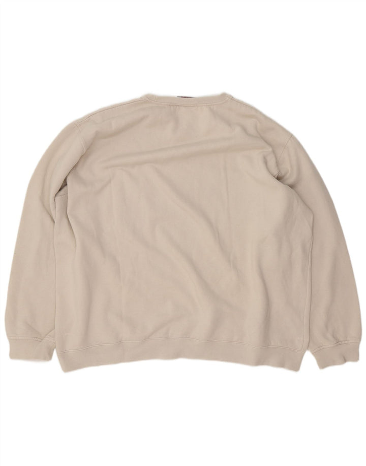 Męski sweter z grafiką KAPPA, 4XL, bawełna w kolorze złamanej bieli