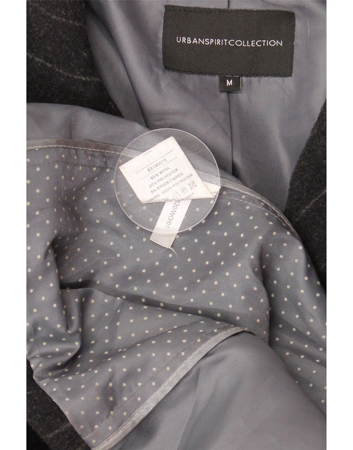 Płaszcz męski URBAN SPIRIT UK 38, wełniany w średnie czarne paski