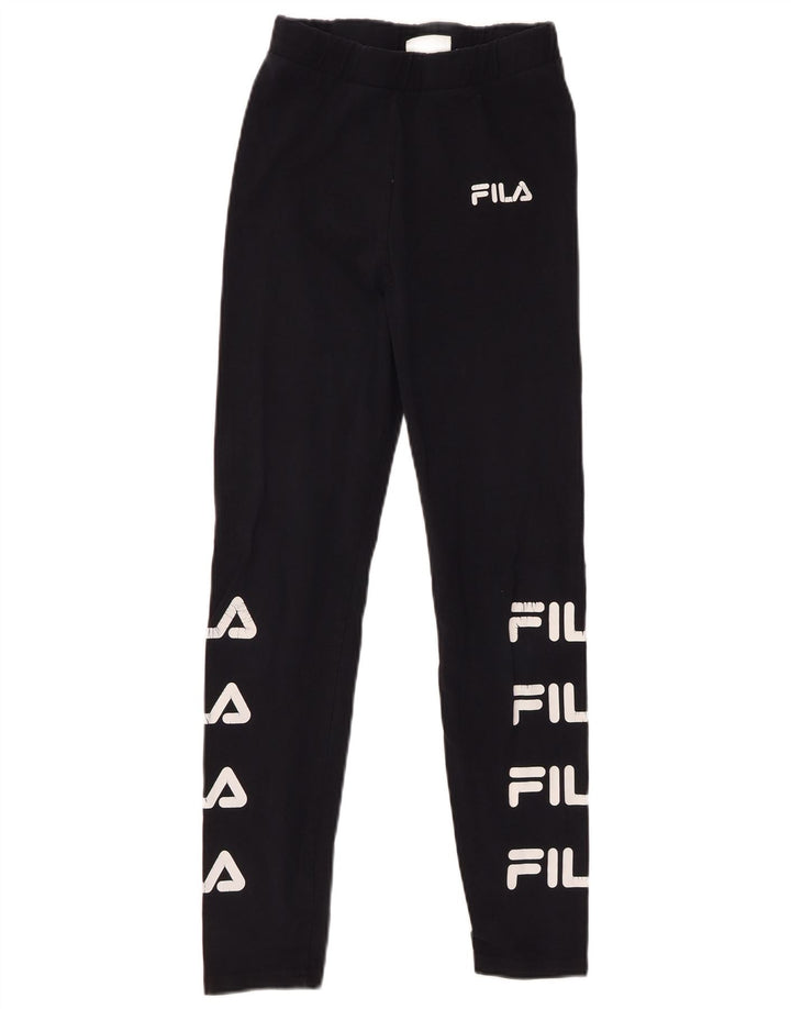 Damskie legginsy FILA Graphic UK 10 Small, czarne, bawełniane