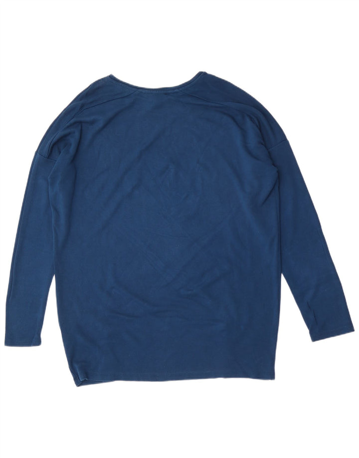Topshop damski top oversize z długim rękawem, UK 12, średni niebieski, wiskoza