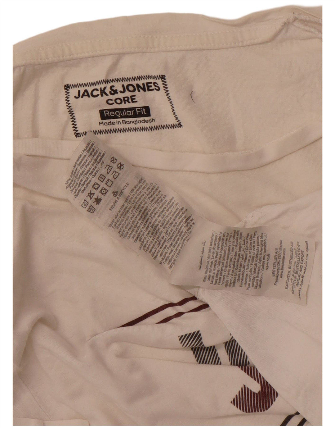 Męski T-shirt z grafiką Jack & Jones o regularnym kroju, średni, złamanej bieli, bawełniany