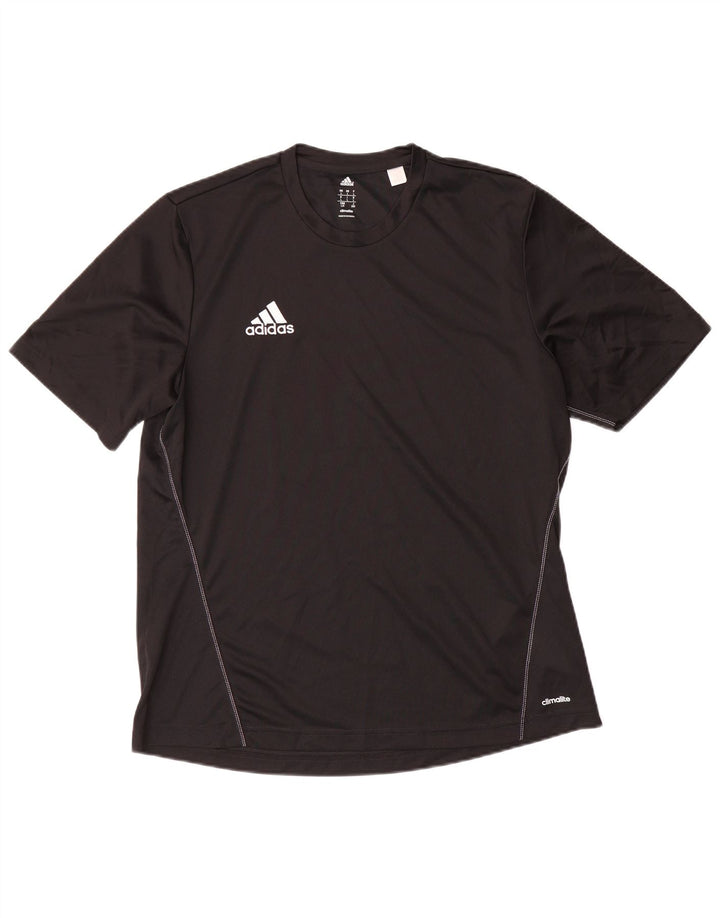 Męski T-shirt ADIDAS Climalite, duży, czarny, poliester